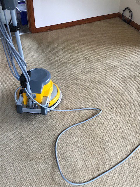 A little before, during and after. The pads were almost black and Gary got through 3 of them cleaning this one room! The customers are absolutely thrilled.