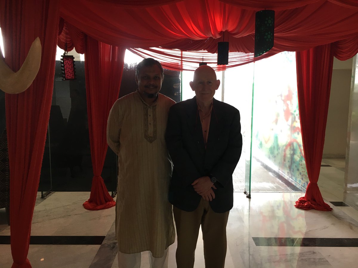 textileinst's tweet image. #TextileNetworking Chairman Elect Roger Gilmartin visits Prof Khan Chairman of the Bangladesh Section of the TI.