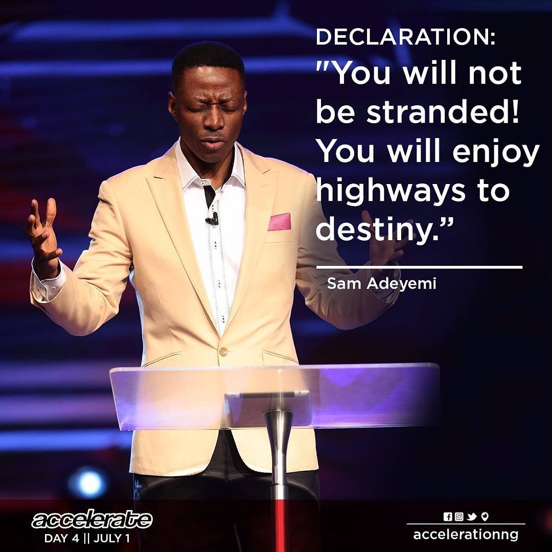 elevationng's tweet photo. It's 32 days to #Accelerate2018 and we #thowback to this powerful declaration by @sam_adeyemi at #Accelerate2017 "You will not be stranded! You will enjoy highways to destiny." Amen!

#ElevationNG 
#StrongerAndFaster https://t.co/ExvxTClBKN