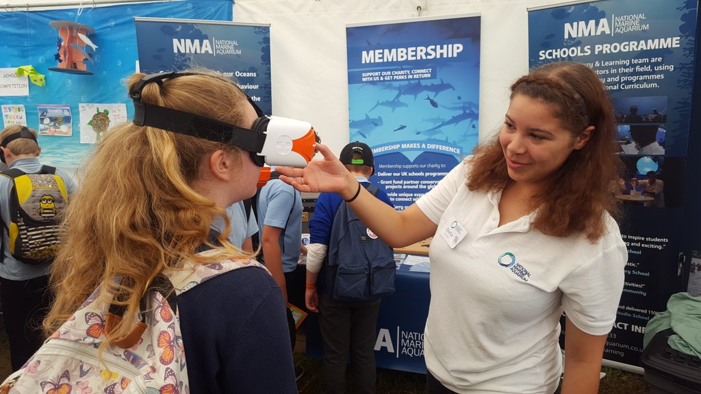 Today we are doing Virtual Reality with @NMAPlymouth at the #DevonCountyShow 😁😁 #marineconservation