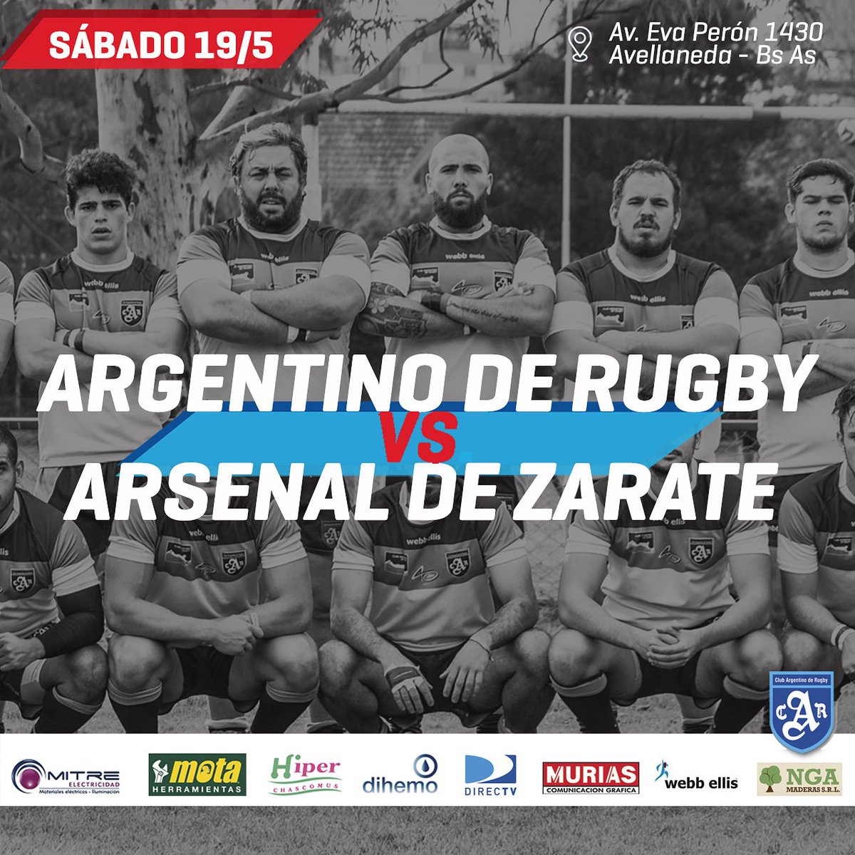 #SUPERIOR

Formaciones vs <a href="/ZarateRugbyOK/">Arsenal Zarate Rugby</a> en instagram.com/argentinorugby 

🕞 15:30hs Primera
🕜 13:45hs Intermedia
🕛 12:00hs Preintermedia vs @CvjrVarela

📍 Av. Eva Perón 1430 - Avellaneda