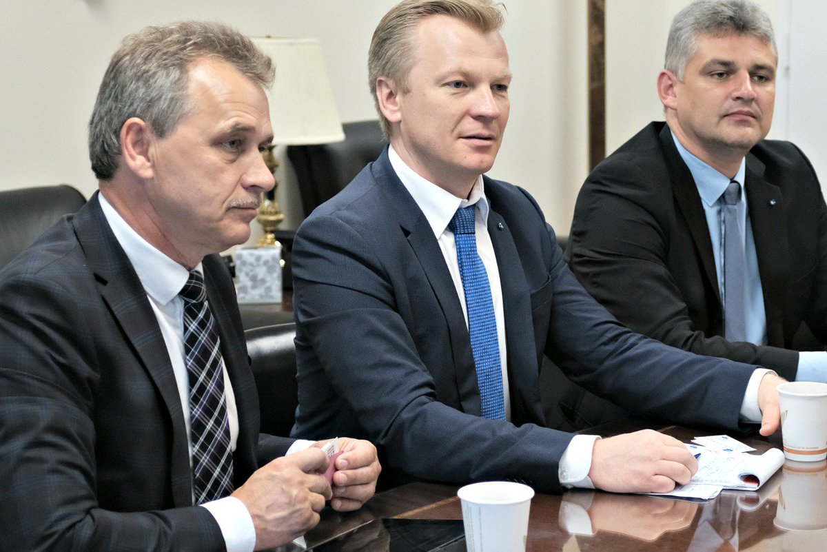 Informative meeting yesterday w/ members of 3 Belarusian political parties: <a href="/liabedzka/">Anatol Liabedzka</a> (United Civic Party), <a href="/rymasheuski/">Віталь Рымашэўскі</a> (Belarusian Christian Democrat Party) &amp; <a href="/hubarevich/">Yury Hubarevich</a> (Movement “For Freedom”) focusing on 2018 #election results, #OSCE recs, upcoming 2020 elections.