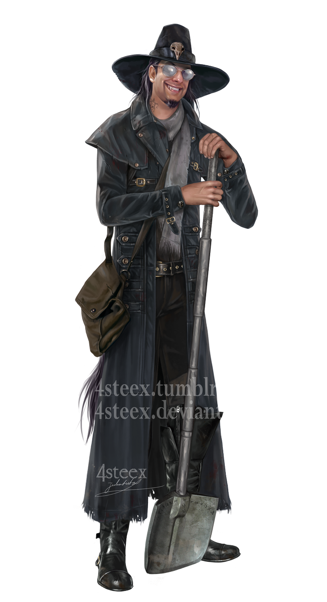 commission: the Undertaker 
#characterdesign #commission #demon #fantasycreature #gothicfantasy #monster #originalcharacter #steampunk #Undertaker  #4steex #freeloanceartist #black #horror #creature