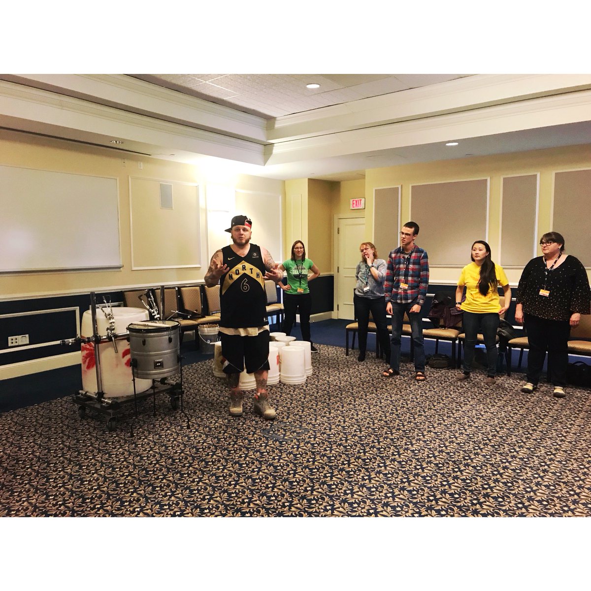 michelle_tufts's tweet photo. Troy Sexton from Rhythm Works gave a great keynote and led a drumming workshop for advisors! #nsssa #ruready #riseup2018 #nsssahowdoyoufeel #rhythmworks #toronto https://t.co/beGw6YA0N6