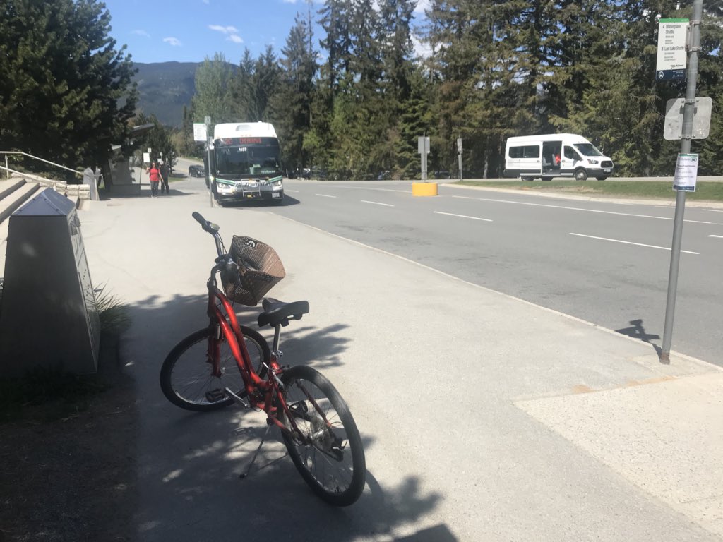 WhistlerTransit's tweet photo. #WTransitAlert we are running MANY full buses today, opening day for the @WhistlerBlckcmb #bikepark opening. Please plan ahead and remember buses only take two bikes at a time - first come first serve bases. #Whistler #onlyinWhistler https://t.co/e7hzRw89DM