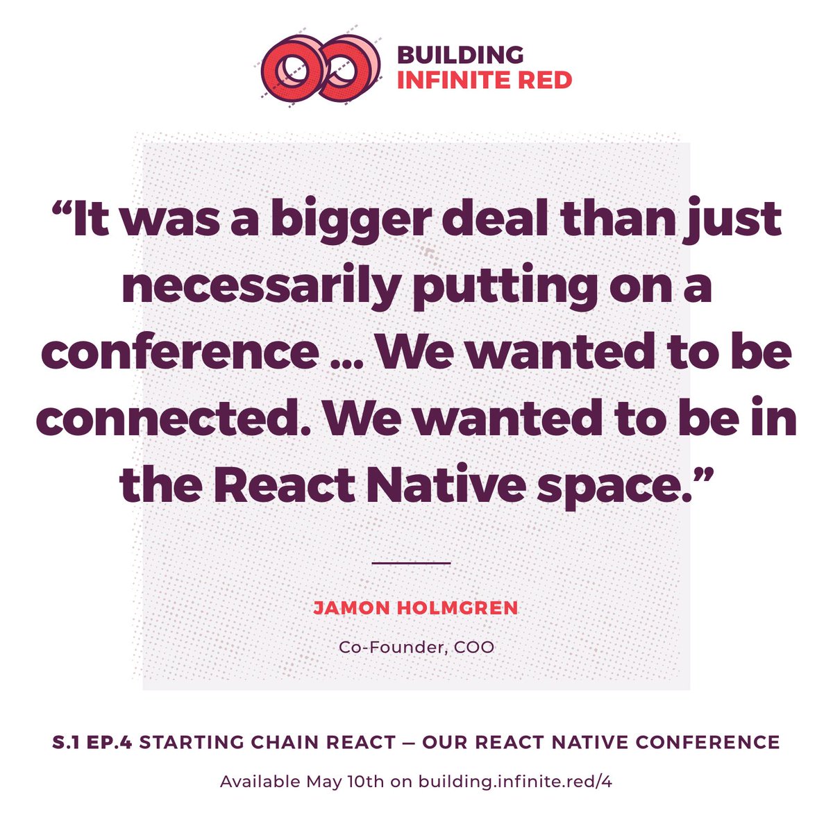 ChainReactConf's tweet image. We talked all about creating #ChainReact2017 on our new podcast, Building Infinite Red. Did you get a chance to listen? If you didn’t catch it yet, you can find it over here: building.infinite.red/4