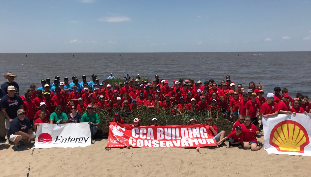davidcresson's tweet image. A little hot &amp;amp; windy at the Point, but our volunteers from @Entergy,@Shell_US, @CCALouisiana along with amazing students from @AMIkids and CHS New Iberia got the job done!  New marsh habitat going into Vermilion Bay.  Special thanks to @CCABCT and the Penningston Family Fund