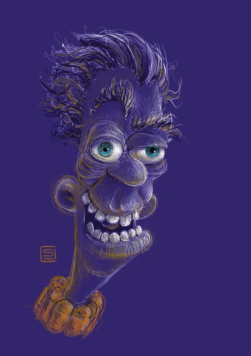 hometimenow's tweet photo. #colour_collective here’s my go at #DioxazineMauve 
I think this is #TedFingerman it’s been a while 🤔🤓
#procreate #ipadpro #ApplePencil https://t.co/52XbNU2a3C