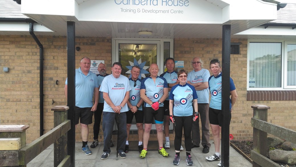 Canberra_House's tweet photo. What a brilliant #charity cycle event, RAF Cranwell to RAF Finningley over 50 miles and such a lovely group. MT Finningley you are always welcome back to your old home @Canberra_House and a pleasure as always to greet you! #doncasterisgreat @DNChamber @BusinessinDN https://t.co/4FVL01BpwB