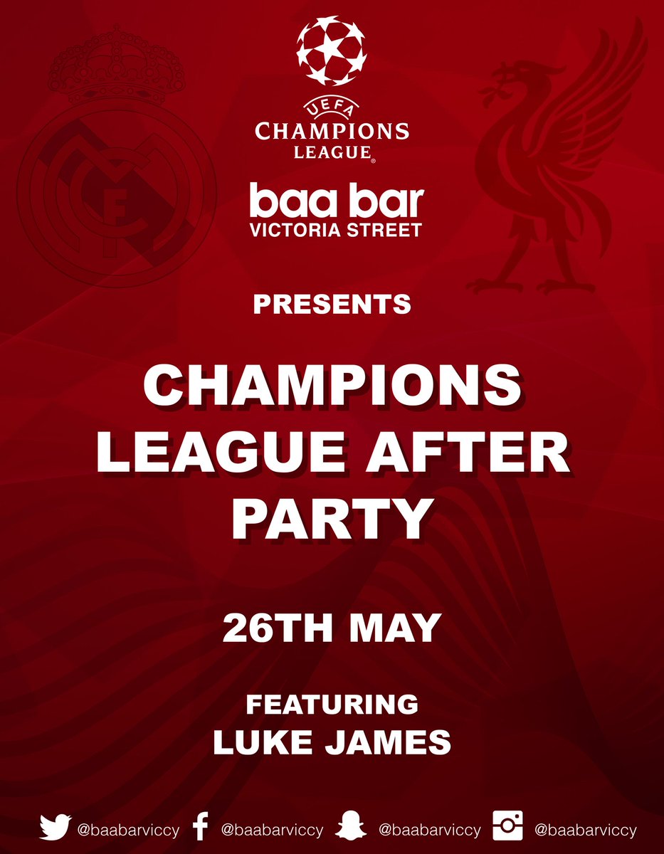 Next Saturday join us for an after party we won’t forget! 

Let’s add thst 6th star and become European champions again 

Booths available after the match