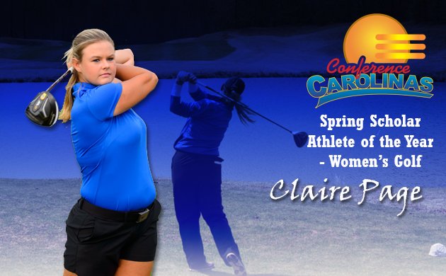 SWUWarriors's tweet photo. Congratulations to @swu_golf Claire Page on being named the Conference Carolinas Spring Scholar Athlete of the Year for Women's Golf! #teamswu #onewarrior #swulife #swugolf #confcarolinas https://t.co/hScC4eEz8C