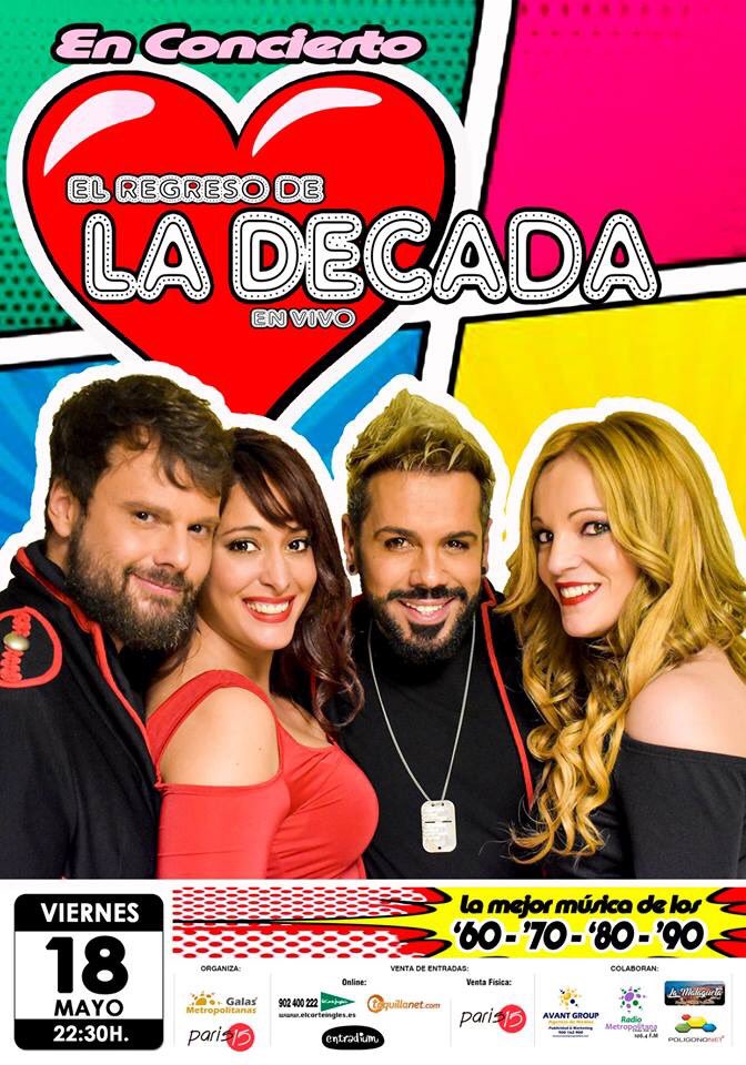En 45 minutos se abren las puertas de la Sala Paris, 15 en Malaga para el concierto “El Regreso de la Década en Vivo”