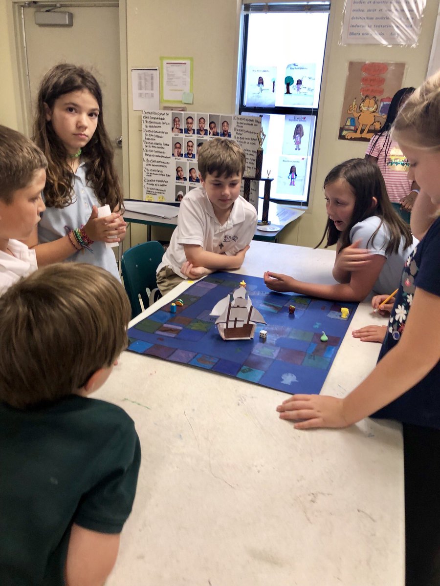 PESLowerSchool's tweet photo. 4th grade made board games in Spanish! Playing with 3rd grade https://t.co/1zoPARkBqd