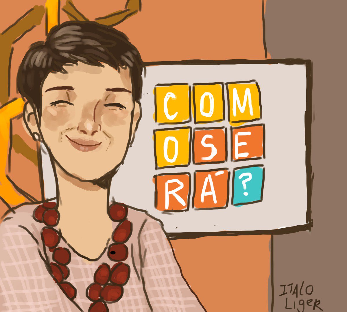 comosera's tweet photo. Olha que legal esse desenho da Sandra Annenberg. A arte foi feita por Italo Liger, um cartunista da ONG Lona na Lua. O movimento sociocultural tem como principal objetivo o fortalecimento artístico cultural de crianças e jovens. Curtimos muito! 😊 #ComoSerá https://t.co/6MvEr72sPA