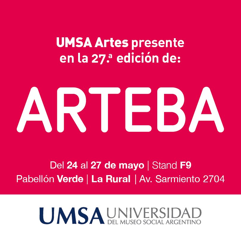UMSA_Oficial's tweet photo. ¡Por primera vez #UMSA estará presente en @arteBA con su propio stand! https://t.co/hlXLlyw98b