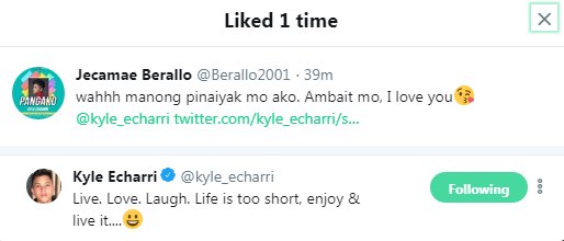 Berallo2001's tweet photo. Manong juiceko pinaiyak muko lalo😗 @kyle_echarri. I miss yo na sobra. I love you😘 https://t.co/6kwrZMhp56