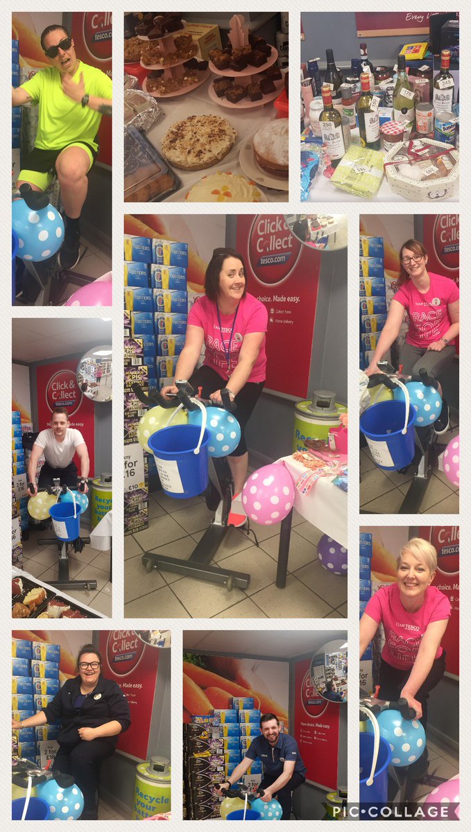 An amazing day raising money at Tesco store 6656 for Cancer charity #Togetherwecanbeatthis #race4life @kaz_doherty @paul_robinson10