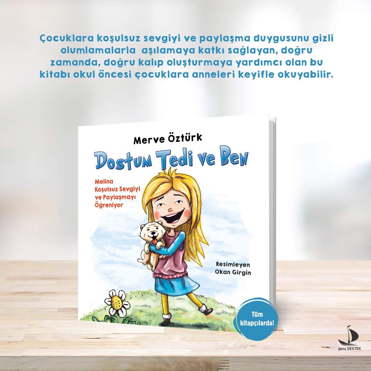 Çocuklara koşulsuz sevgiyi ve paylaşma duygusunu gizli olumlamalarla aşılamaya katkı sağlayan, doğru zamanda, doğru kalıp oluşturmaya yardımcı olan bu kitabı okul öncesi çocuklara anneleri keyifle okuyabilir.

Merve Öztürk'ten DOSTUM TEDİ VE BEN
Tüm kitapçılarda!