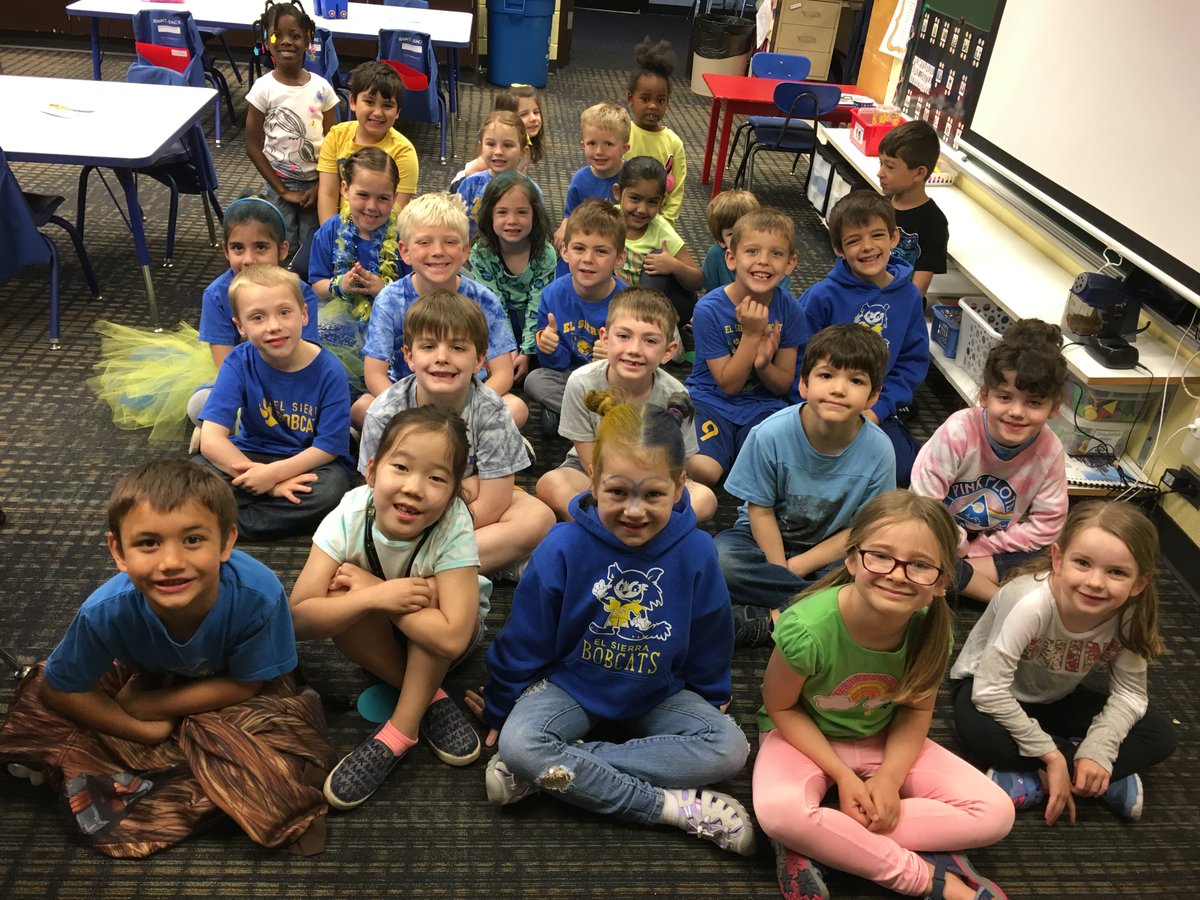 ESKindergarten's tweet photo. We are ready for the Ultimate Bobcat Spirit Day! #elsierra58 #dg58learns https://t.co/b2Yz6g6mf9