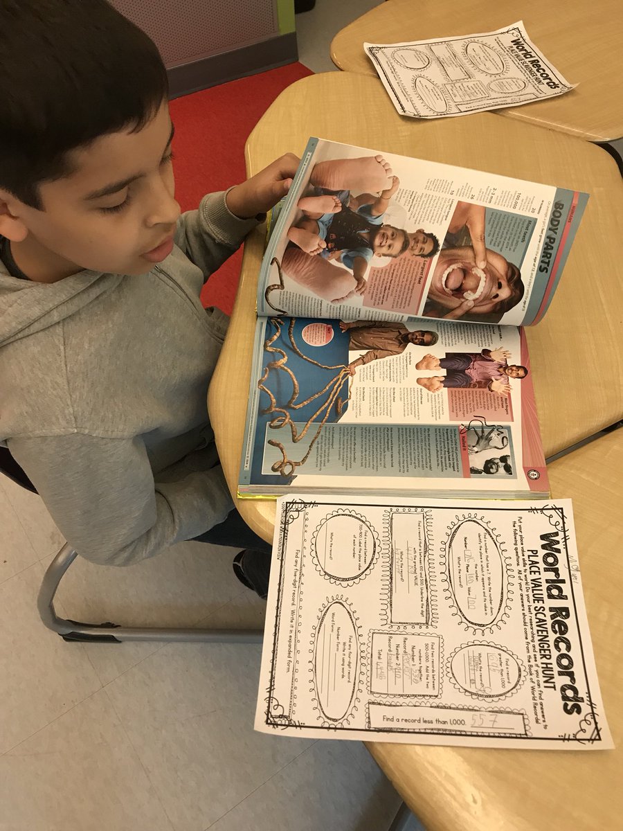 MrsAMatthewsWES's tweet photo. Enjoying applying our knowledge of place value while researching world records! 🥇🥈🥉 https://t.co/sQumfFVlGJ