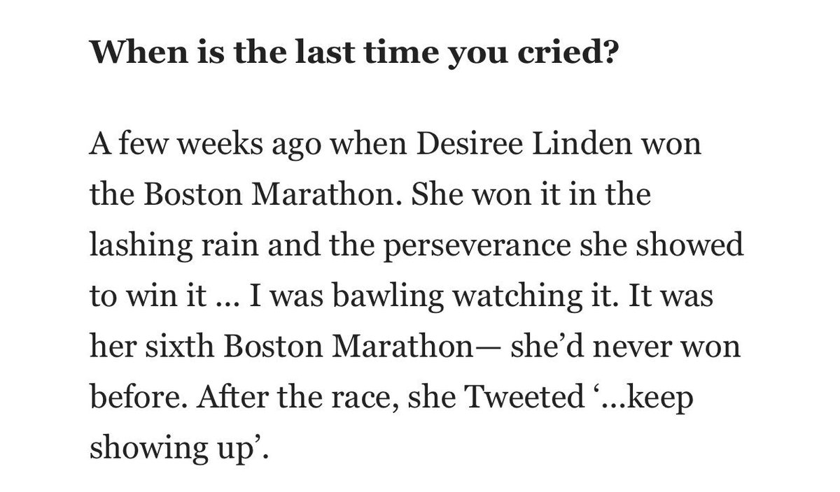 Lizzie Lee On Twitter And The Last Time I Cried Thanks To Des Linden Happy Tears Https T Co X420kmebma Https T Co Gfjxcigmo6 Twitter