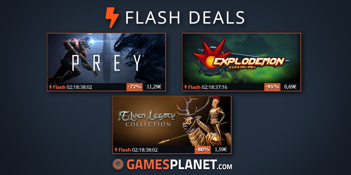 GamesplanetFR's tweet image. Le deal du jour : #Prey est à -72% ! Il est accompagné d&apos; #Explodemon (-91%) et d&apos; @
#ElvenLegacy Collection (-80%) à retrouver sur fr.gamesplanet.com

Toutes les promos du weekend 🍹 bit.ly/2H0qeMY
