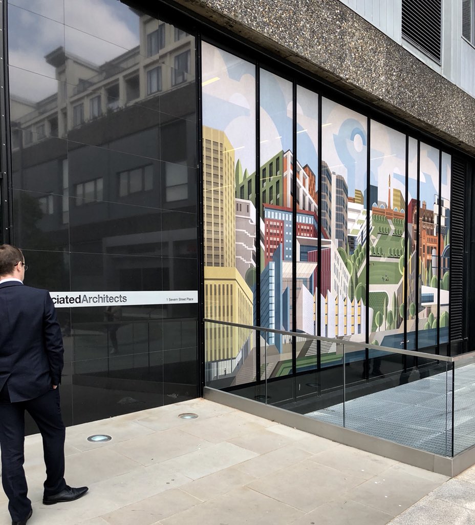 WarrenJukes's tweet photo. Birmingham’s newest street art is complete! The largest by artist @brumhaus @AssociatedA #50yearsofdesign #AA50 #birthday #50 #brum https://t.co/IQQQoY3VOe