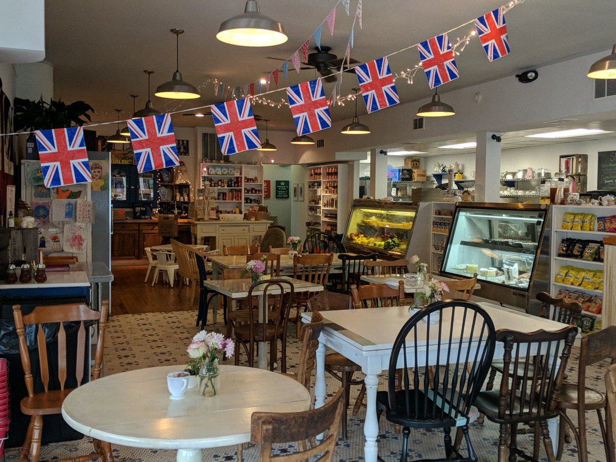 CShegda's tweet photo. No I'm not in England.... I'm at @Emmasteaspot in Hamilton who will be showing the #RoyalWedding live! https://t.co/MfcQMzhONk