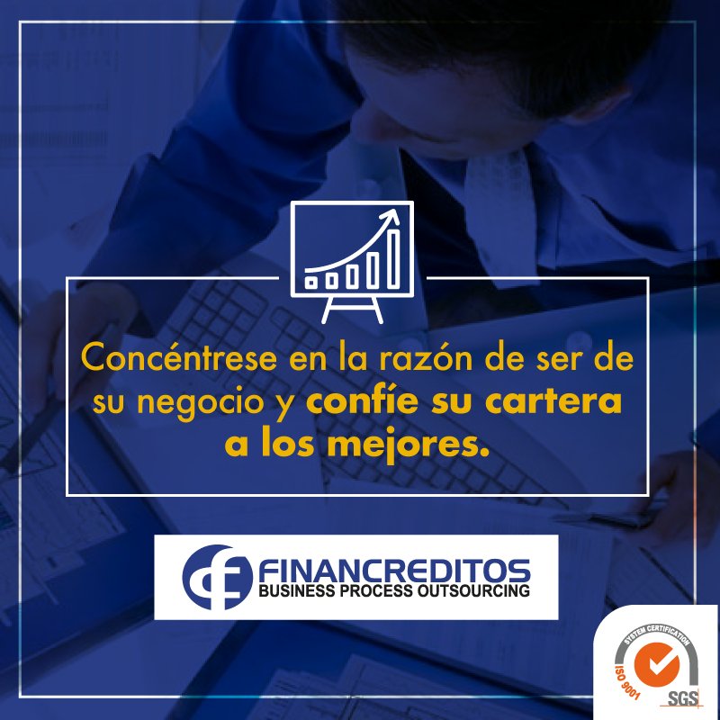 Financreditos's tweet photo. #BuenViernes Optimice su cobranza contratando una organización especializada en la recuperación de cartera, esto le permitirá contar con personal capacitado en el tema, resultados inmediatos, control de indicadores más efectivo y un ahorro considerable en tiempo y capital humano https://t.co/jQIjMwsfys