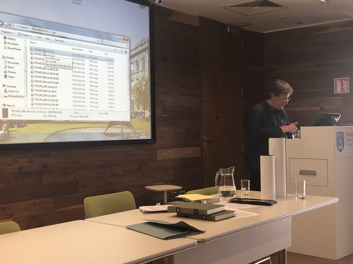 IrishMSSofTCD's tweet photo. Prof Liam Breatnach of the Dublin Institute talking to us now about the TCD MS H 3.17. #irishmssoftcd https://t.co/0wsqrI8zNs
