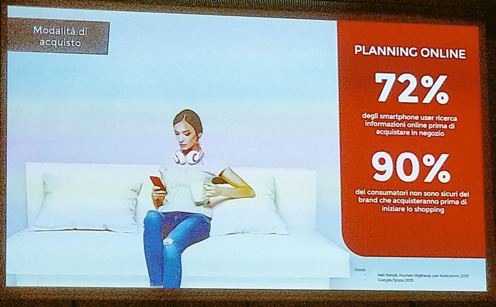 BanzatoFabio's tweet photo. Il 72% dei mobile users ricerca informazioni online prima di acquistare in negozio #SMMdayIT @DoveConviene @smmdayit https://t.co/uo7mQ1QVOg