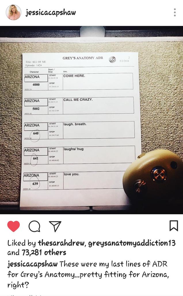 AnatomyofGreys1's tweet photo. #GoodbyeArizona #GreysAnatomy https://t.co/I8zubZeyBz