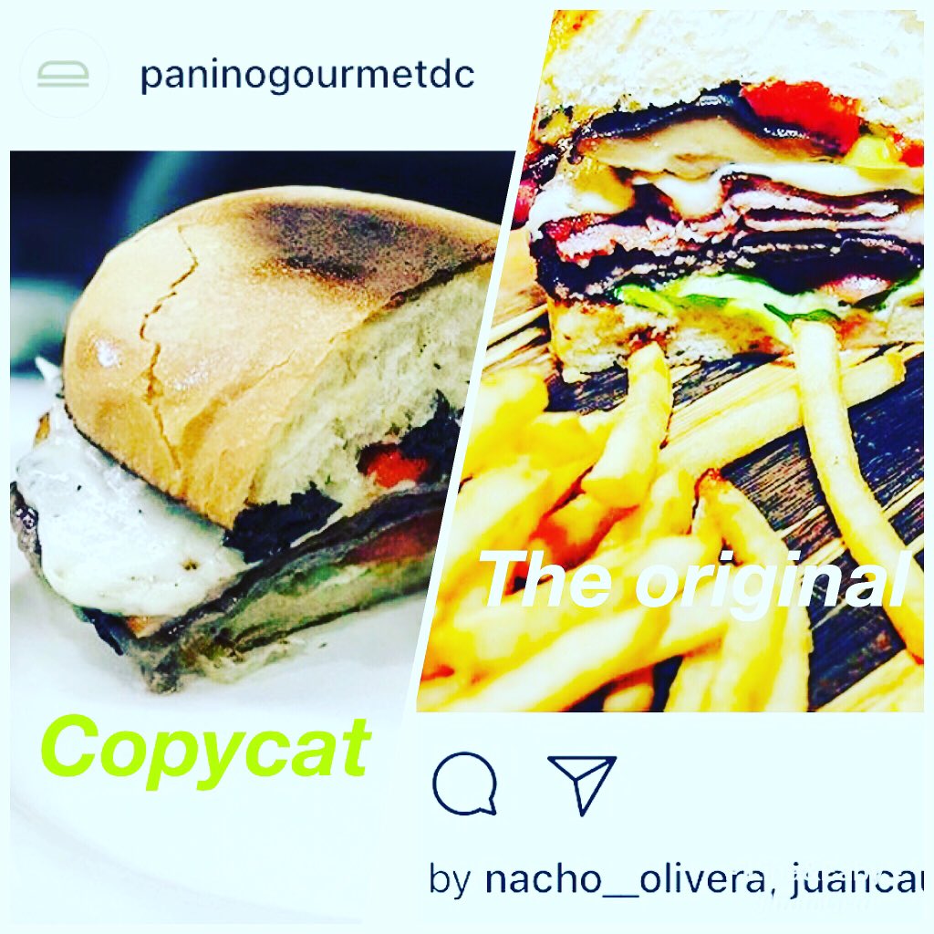 FastGourmet's tweet photo. Right side: Chef Nachos Chivito sold at Detourcoffee. Incredibly well made!                                                             Left: PaninoGourmetdc burned dry version of the Original Chivito made by the fraudulent Jose Melgar. Why go to the copycat? https://t.co/jAqFGQGe3X