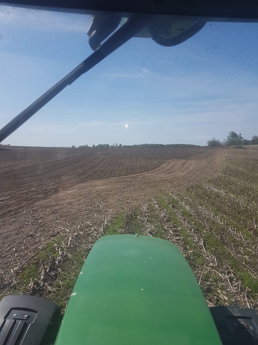 Opps!  The neighbours brush fire got away on him.  Probably 30 acres of corn stalks gone.  Makes for nice no till planting.  ##sparky, #plant18