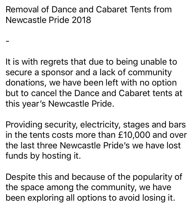 northernprideuk's tweet photo. Statement from Northern Pride. 
-
#nclpride #newcastlepride https://t.co/P2qrnilSns