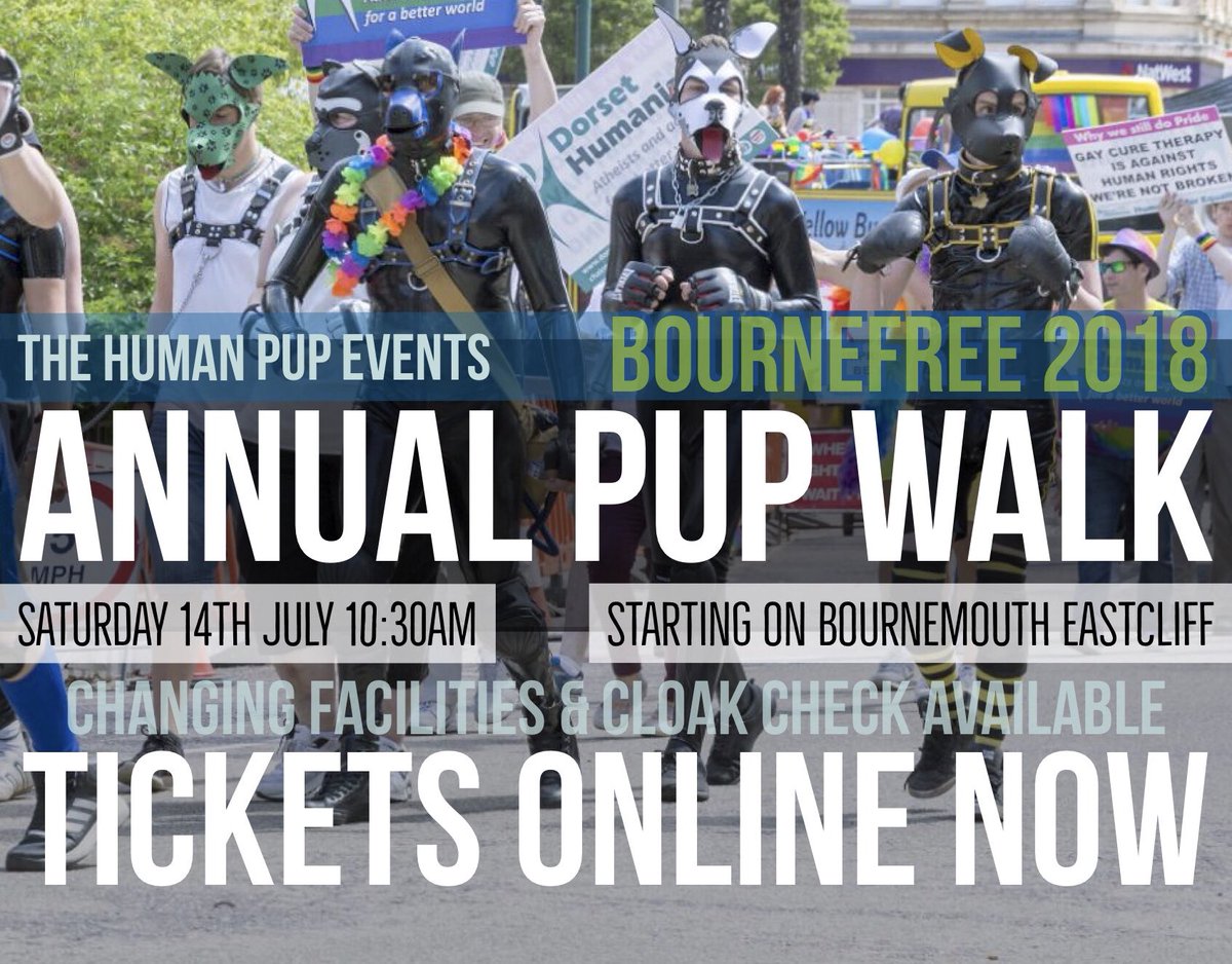 TheHumanPup's tweet photo. FOR THOSE ATTENDING THE PUP WALK AT BOURNEFREE 2018:
Our official telegram group: https://t.co/3uJn5U22T5

Parade guidelines will be posted here in due course. To comply with BourneFree, this is a ticket only event. Only registered participants will be allowed to walk. https://t.co/wK9osROYWj