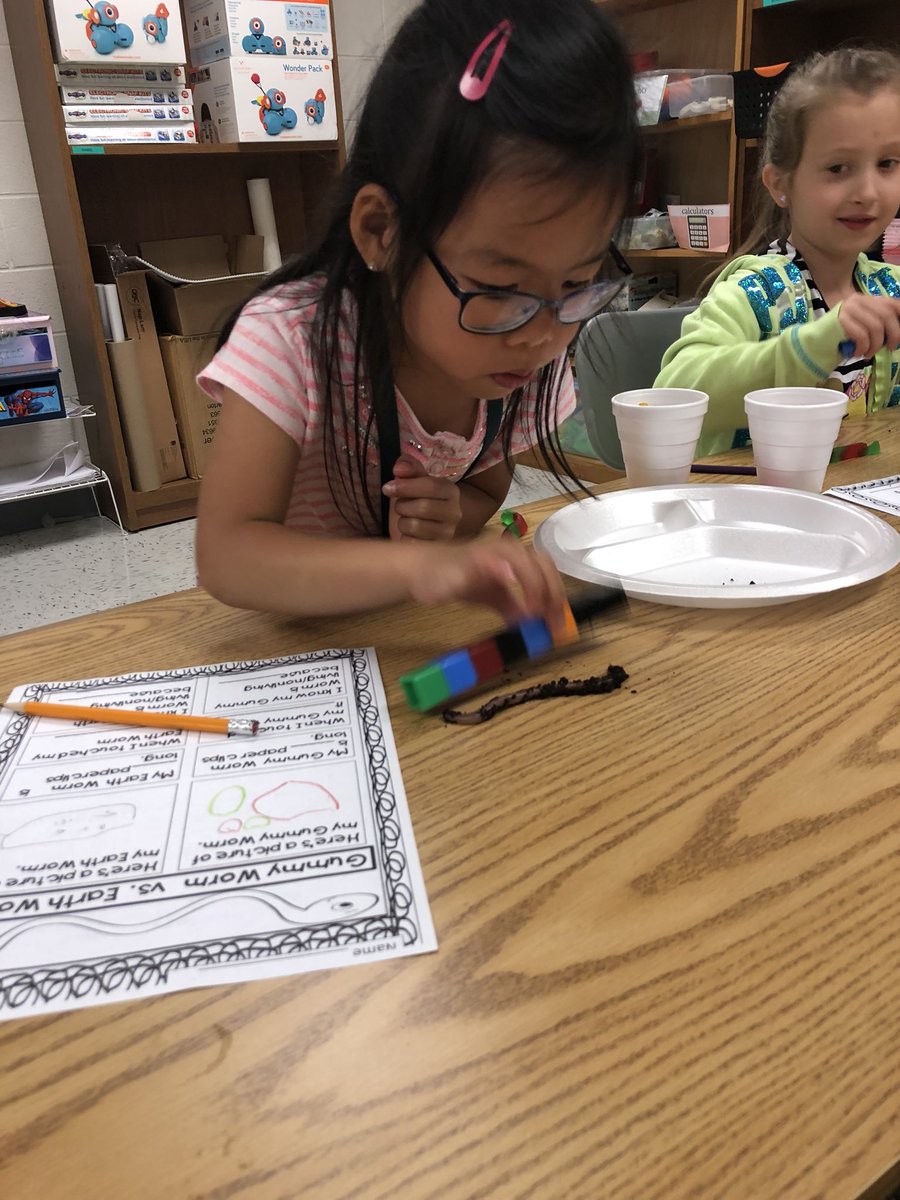 tlonderee's tweet photo. These Kinder kids studied the similarities and differences between gummy worms and earthworms in the #bethelmakerspace for their Living/Nonliving Unit. #bethelbengals #bethelstem #BESlearns https://t.co/UUlljOI8EP