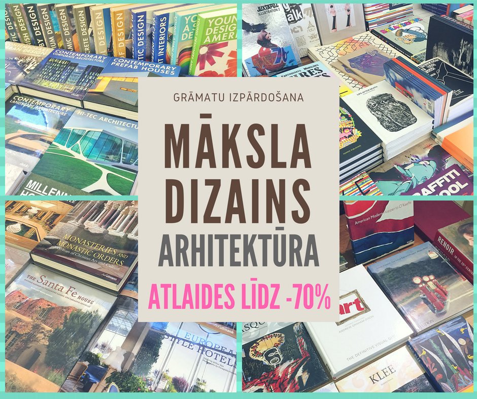 valtersunrapa's tweet photo. Unikāla iespēja iegādāties grāmatas par mākslu dizainu un arhitektūru līdz pat 70% lētāk! 😮 -> https://t.co/RBqEx3a0qB
#atlaide #akcija https://t.co/Aw7HaBRWuN