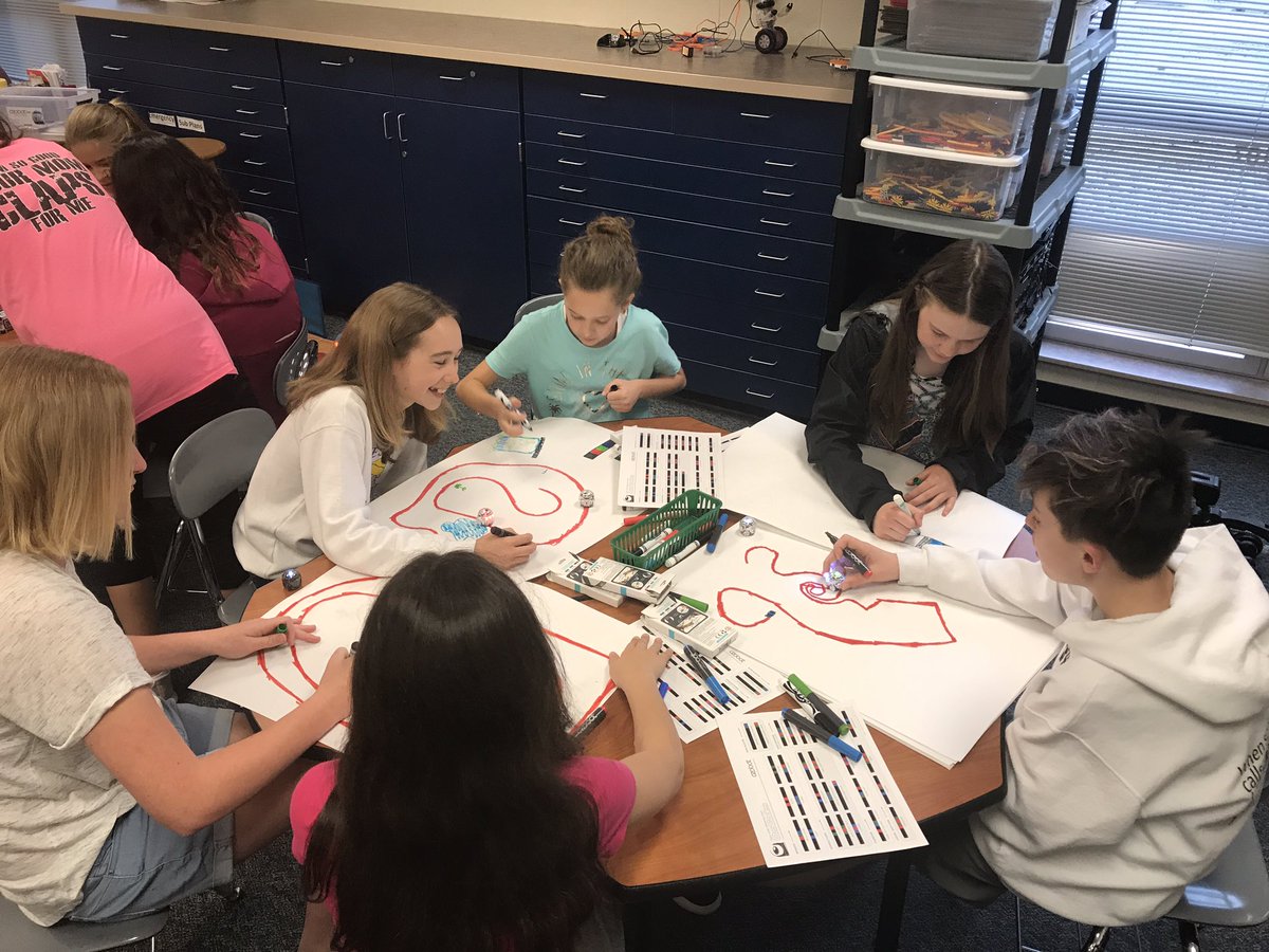 GorakBrandi's tweet photo. 6th graders celebrating completion of our robotics unit.  Robots from WWS Foundation Grant.  Ozobots and Cosmo fun! .  #wwsrocks https://t.co/iZpmTGqgQV