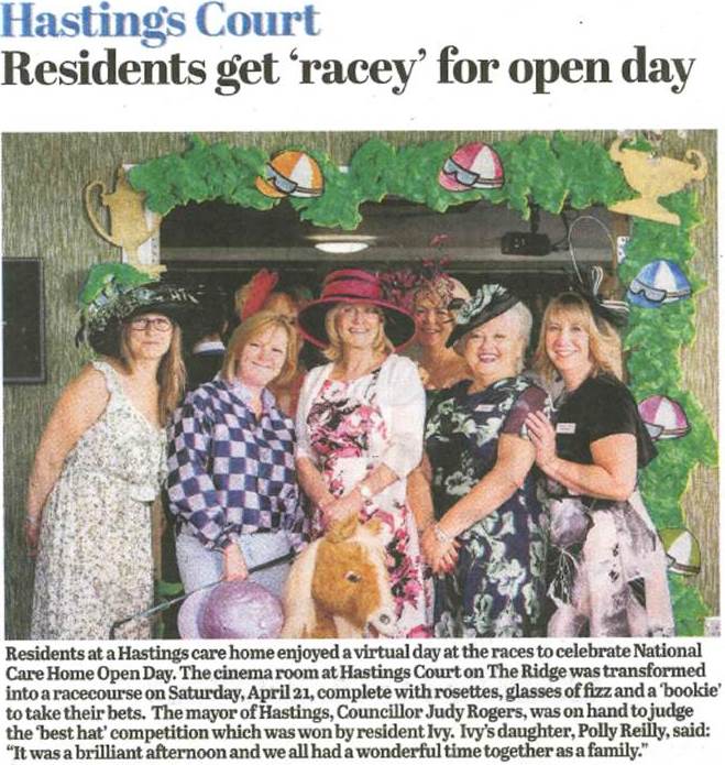 A lovely reminder of a fantastic day. Here we are in the @HastingsObserver celebrating Care Home Open Day #CHOD2018 Not that we dressed up - we always look this good! 💄👒