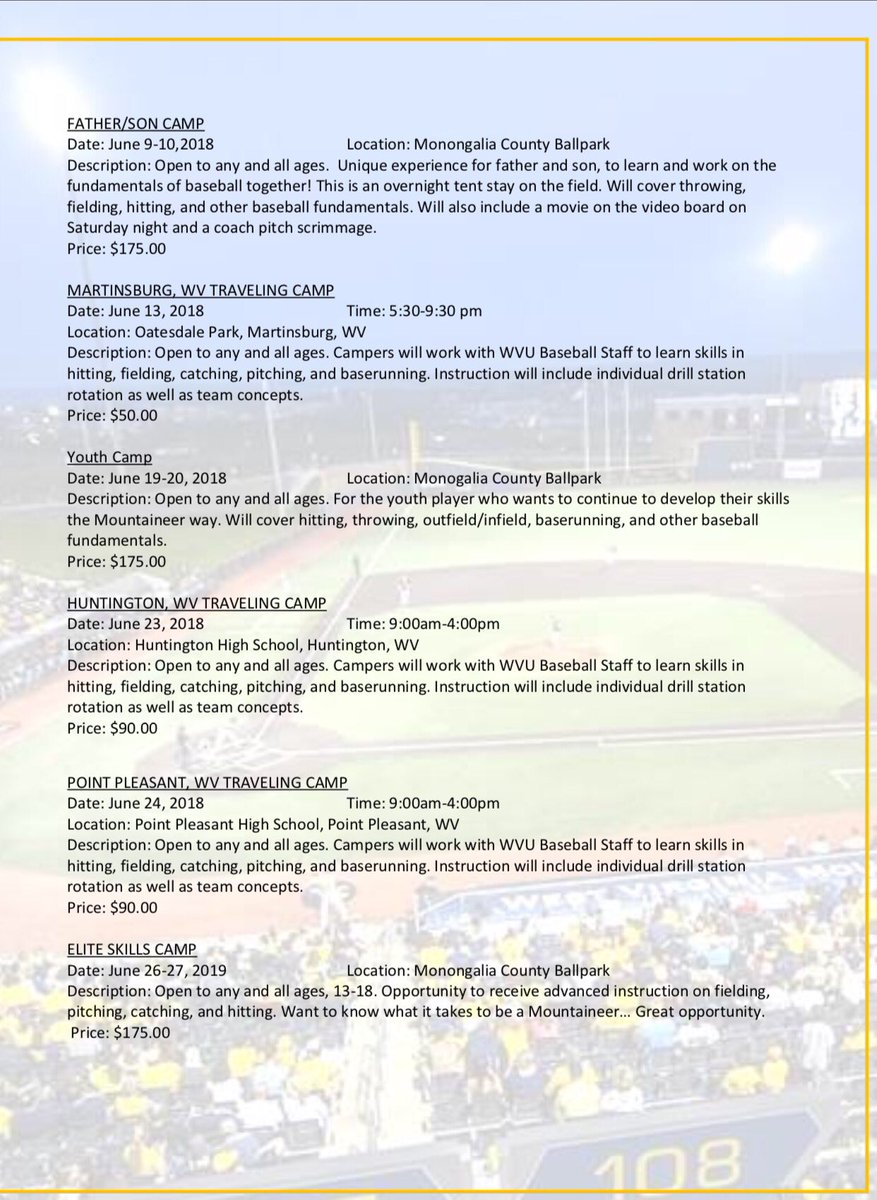WVU Baseball Recruiting & Camps tweet media