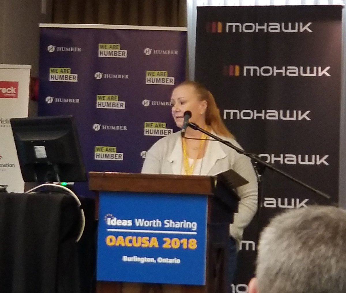 Mohawk_Security's tweet photo. 2018 OACUSA Conference Final Speaker from @HamiltonPolice educating @OACUSAOfficial on Human Trafficking. #oacusa2018. Thank you Sgt Stewart for Sharing the Signs! We will be sure to use these on our campuses. https://t.co/SYrsGE8jJR