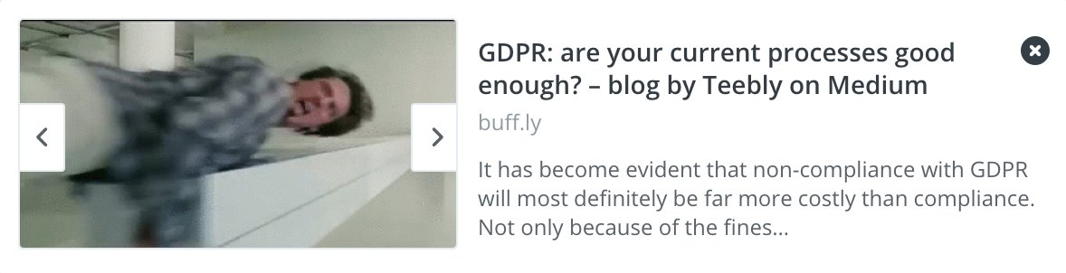 TeeblyHQ's tweet image. If you're using email to communicate with your customers, you should know this: "The amount of uncoordinated data that lies in #email inboxes, #CRM systems and scattered Excel sheets is usually far beyond what we think. This becomes a liability with #GDPR" buff.ly/2rZeRir