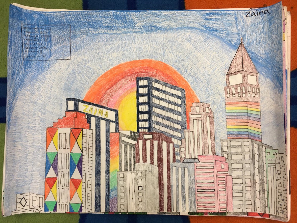 Kellystalling1's tweet photo. 5th grade bringing math to life-Ss researched shapes, their properties, similarities &amp; differences and created architectural drawings where they notified the shapes in their surroundings @WarnsdorferEB #proudteacher https://t.co/1H5fNhJQ9w