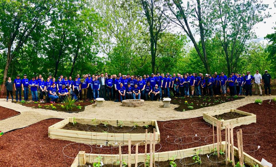 NJCDC's tweet photo. We're extremely grateful to @AvalonBay! Yesterday 140 of their #NewJersey employees volunteered at our #GreatFalls Youth Center, where they built a huge garden, benches, and picnic tables. So fortunate to have them as a great community partner! #NJCDC #Paterson https://t.co/eo1St2D9F6