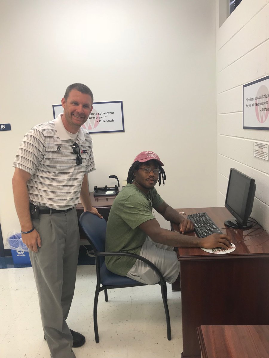 wccdothan's tweet photo. Wallace Community College is open Friday until noon for summer registration. DeAngelo Bush and Dr. Ryan Spry are taking care of the details; come see us! #wccdothan #getthetassel https://t.co/xbCko7hF79