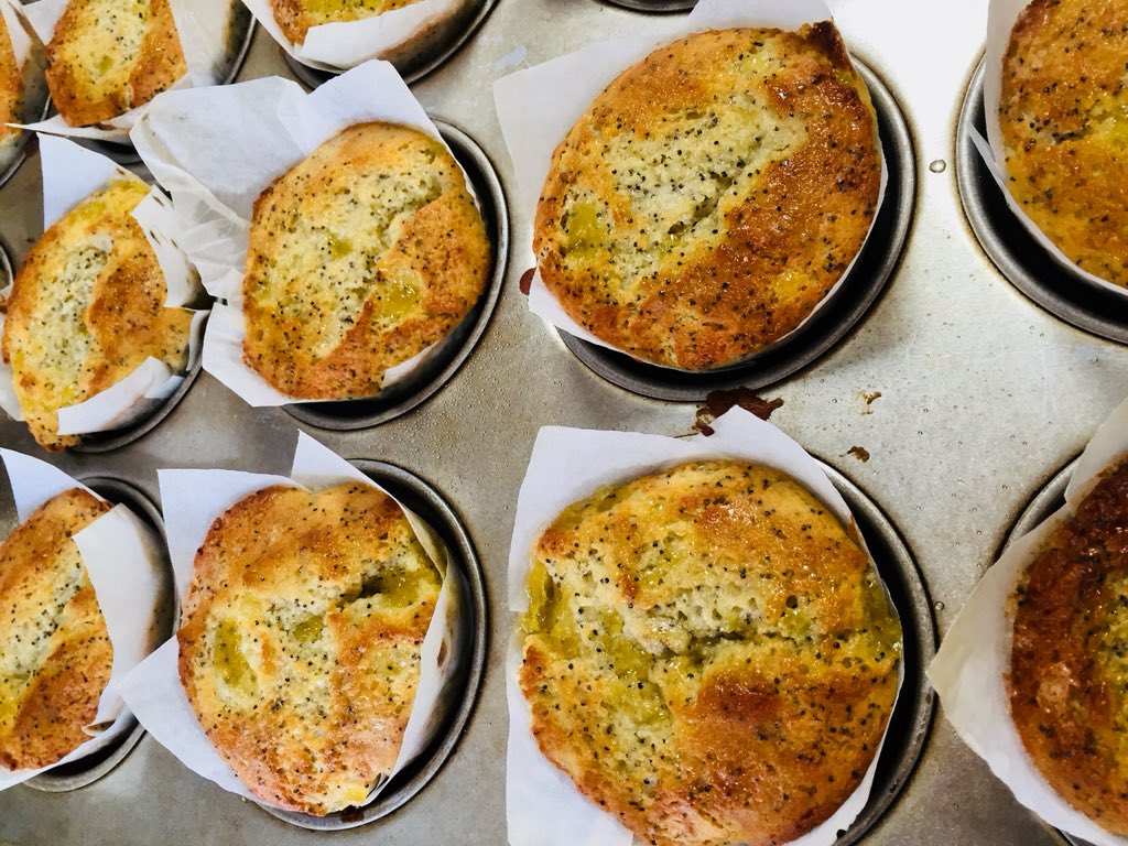 Celebrate with #harryandmeghan with your own lemon &amp; elderflower cake! #soughdough muffins fresh out of the oven #royalwedding #shrewsbury