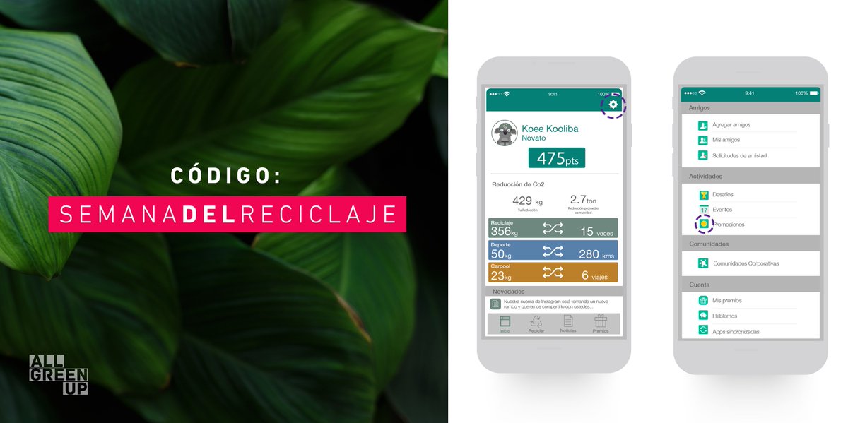 ¡Hola allGreeners! Nos íbamos a poner creativos y hacer un reto con el código del desafío... peeeero, como nos importa mucho más que estos días hayan quedado en tu corazón y tu consciencia, el código es súper sencillo.
👁‍🗨 En la gráfica te explicamos cómo ingresarlo.