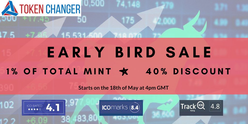 TokenChanger's tweet image. Early Bird Token Sale starting today!
40% discount on Token Price $TOC and ONLY 1% of Token Minted at this price. 
Get in now! buff.ly/2IKO0Rz

#ICO #TokenSales #RetweeetPlease #Blockchain #Blockchain #ICOBench #BestICO #TOC #ETH #ETHEREUM #BTC