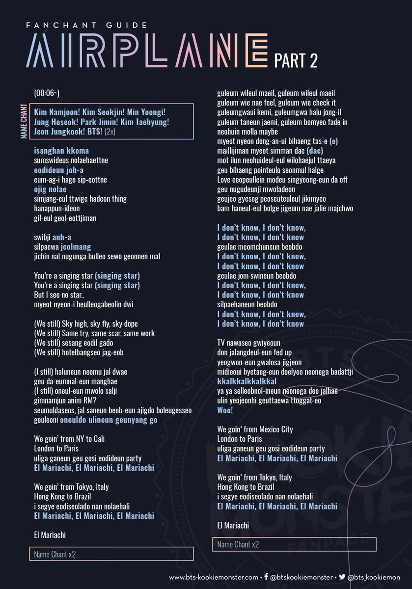 Airplane Part 2 Fanchant  #BTS  #방탄소년단  #Fanchant  #BTSFanchant  #Airplane_Pt2